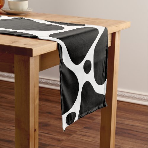 Black and white abstract giraffe pattern short table runner