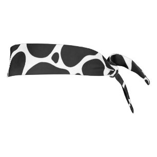 Black and white abstract giraffe pattern tie headband