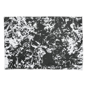 Black and White Abstract Ice Formation Pillow Case