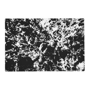 Black and White Abstract Ice Formation Placemat
