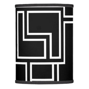 Black and White Abstract Lamp Shade
