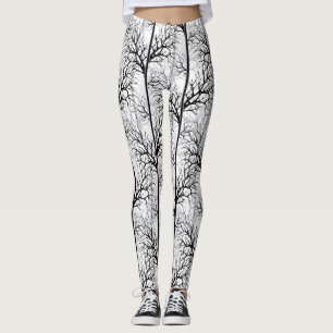 Black and white abstract leggings