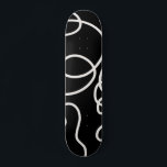 Black And White Abstract Line Brush Strokes Skateboard<br><div class="desc">Mid Century Modern Abstract Brush Strokes – Minimal Line – Black background with cream white lines.</div>