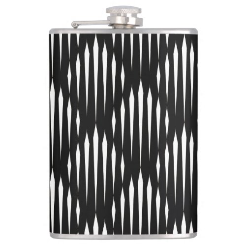 Black and White abstract line pattern Flask