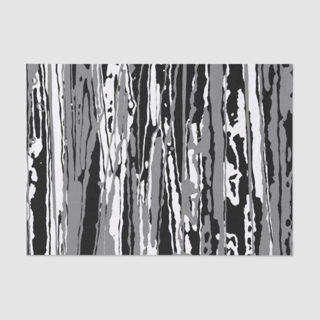 Black and White Abstract Linear Print Tissue Paper (Front)