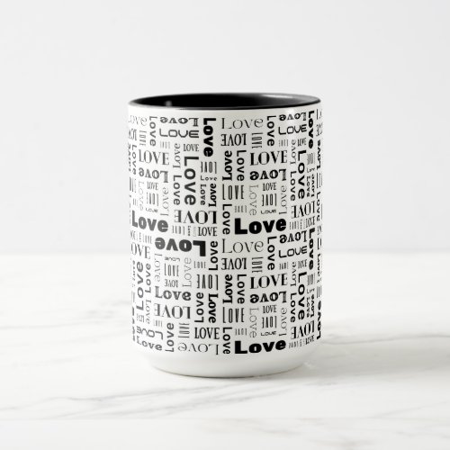 Black and White Abstract Love Mug