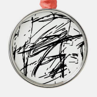 Black and white abstract metal ornament