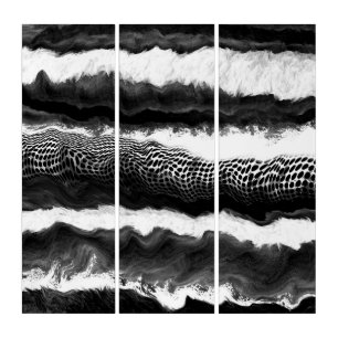 Black and White Abstract Modern Illusion Art