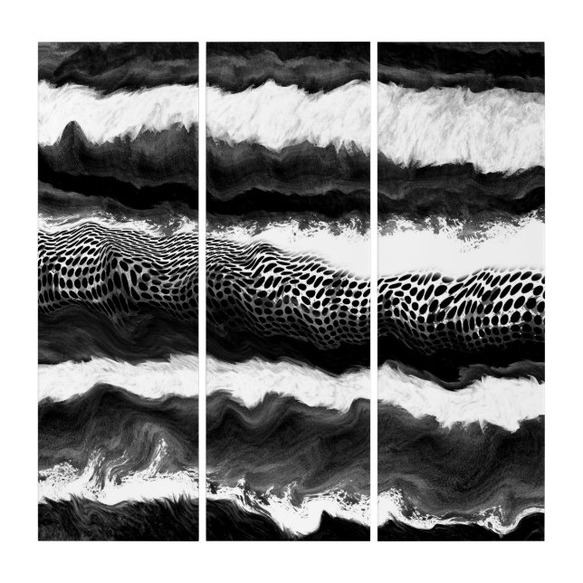 Black and White Abstract Modern Illusion Art   (Front)