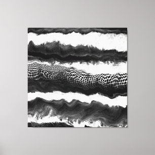 Black and White Abstract Modern Illusion Art Canvas Print