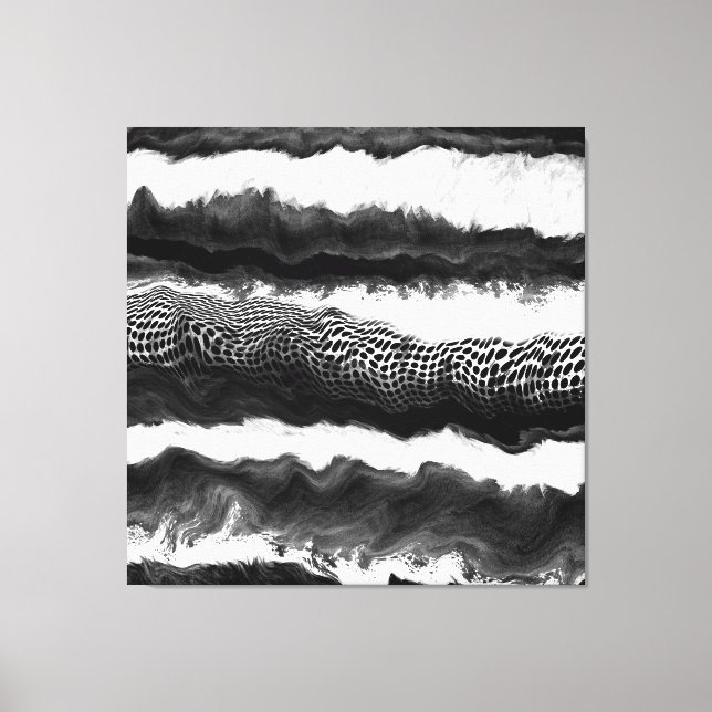 Black and White Abstract Modern Illusion Art   Canvas Print (Front)