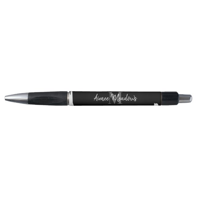Black And White Abstract Monogram  Pen (Front)