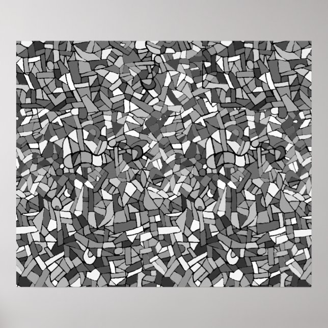 Black and white abstract mosaic poster (Front)