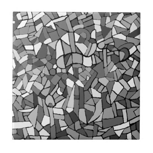 Black and white abstract mosaic tile
