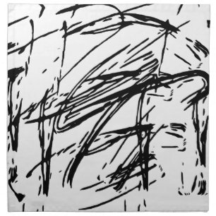 Black and white abstract napkin