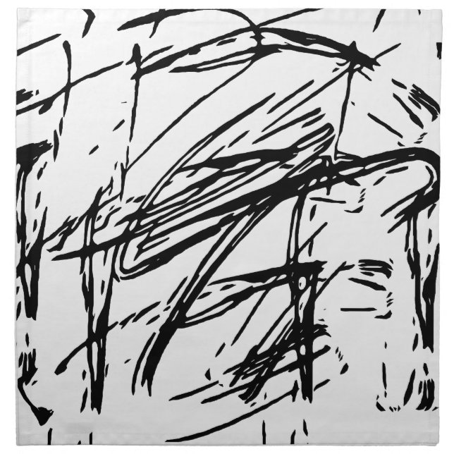 Black and white abstract napkin (Front)