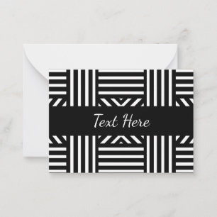 Black and White Abstract Note Card