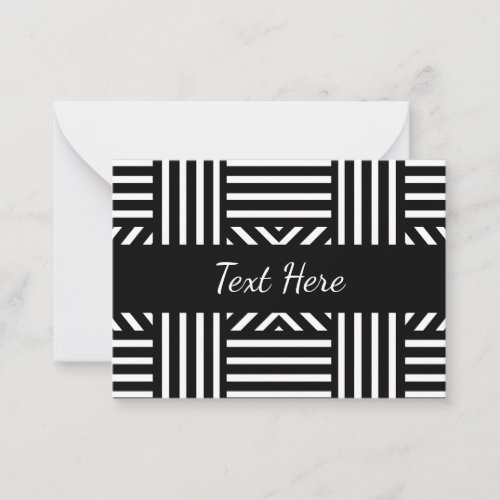 Black and White Abstract Note Card