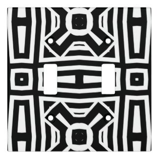Black and White Abstract Op Art Geometric Pattern Light Switch Cover