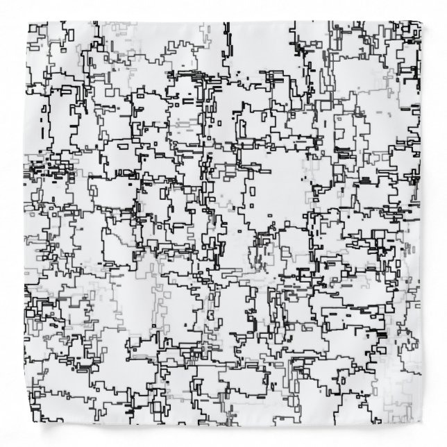 Black and White Abstract Pattern Bandana (Front)