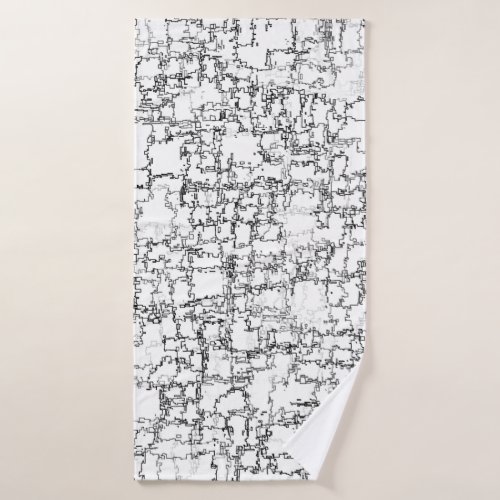 Black and White Abstract Pattern Bath Towel