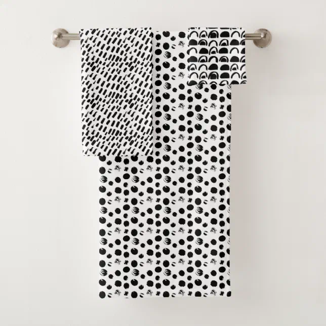 black and white abstract pattern bath towel set Zazzle