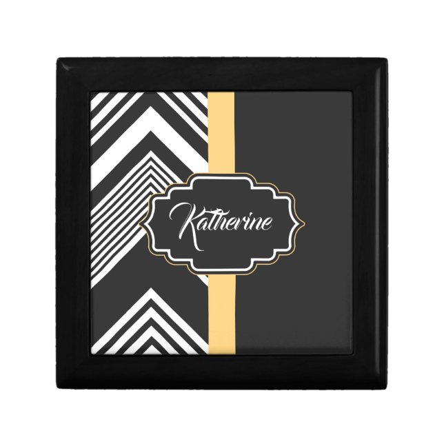 Black and White Abstract Pattern Gift Box (Front)