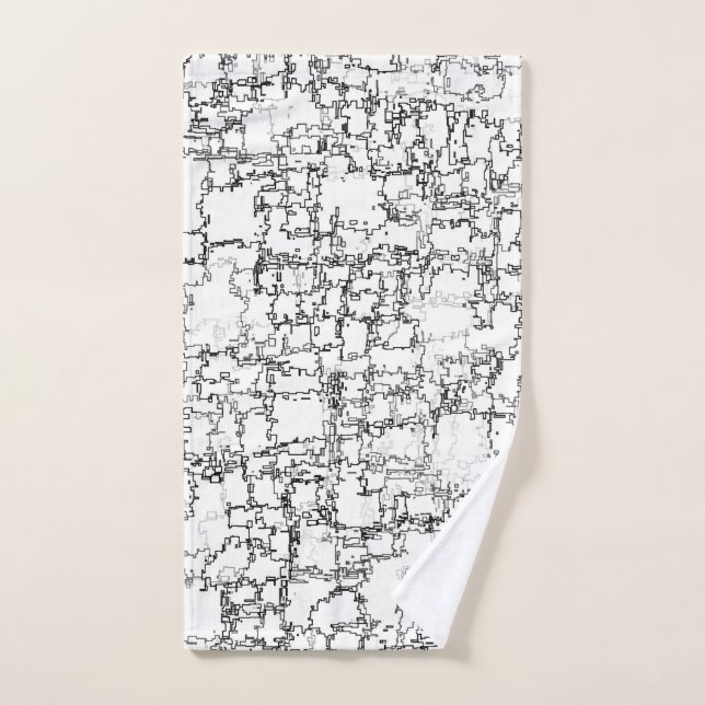 Black and White Abstract Pattern Hand Towel (Hand Towel)