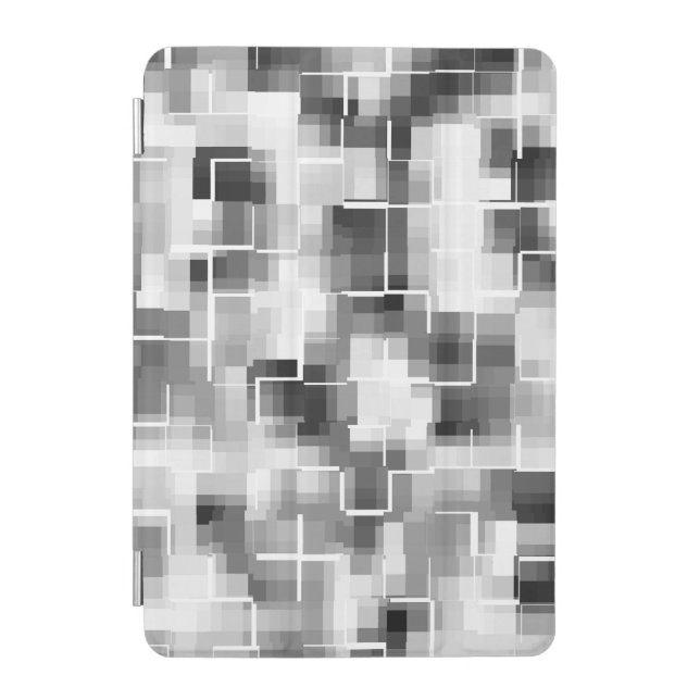 Black and White Abstract Pattern iPad Mini Cover (Front)