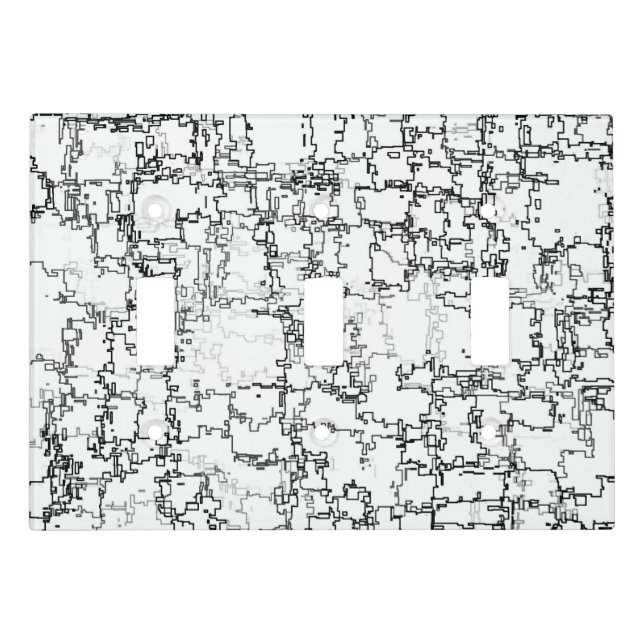 Black and White Abstract Pattern Light Switch Cover (Front)