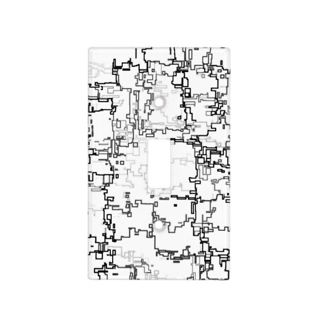 Black and White Abstract Pattern Light Switch Cover (Front)