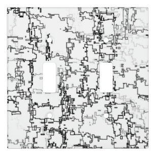 Black and White Abstract Pattern Light Switch Cover