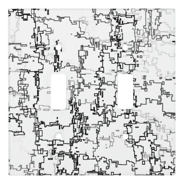 Black and White Abstract Pattern Light Switch Cover (Front)