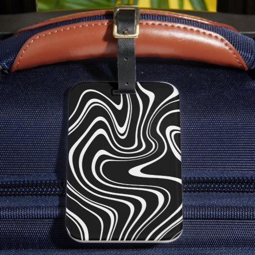 Black and White Abstract Pattern Luggage Tag