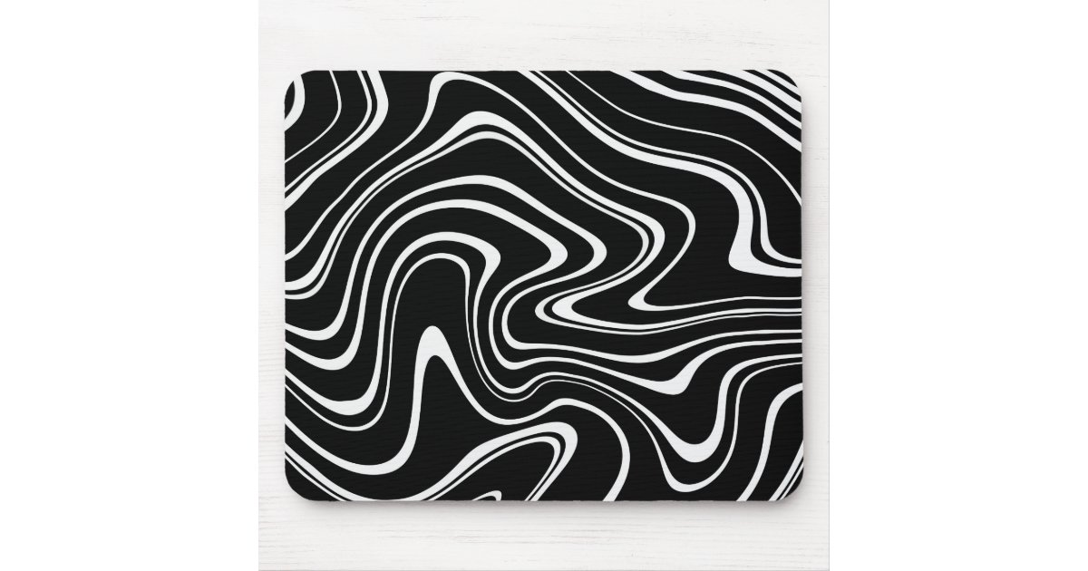 Black and White Abstract Pattern Mouse Pad | Zazzle