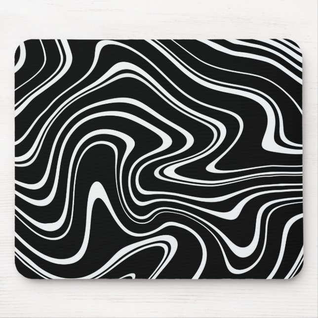 Black and White Abstract Pattern Mouse Pad (Front)
