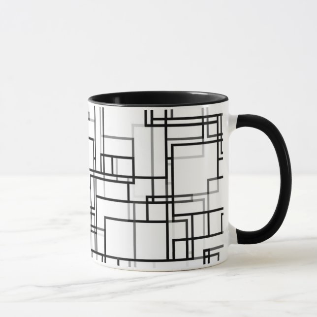 Black and White Abstract Pattern Mug (Right)