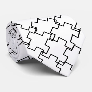 Black and White Abstract Pattern Neck Tie