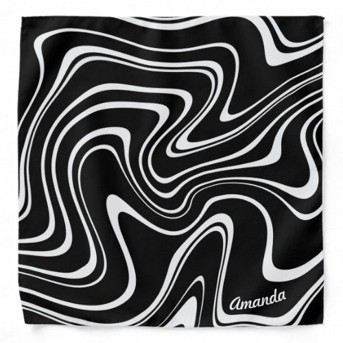 Black and White Abstract Pattern _ Personalizable Bandana