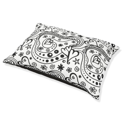 Black and White Abstract Pattern Pet Bed