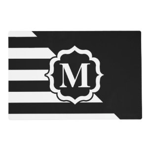Black and White Abstract Pattern Placemat