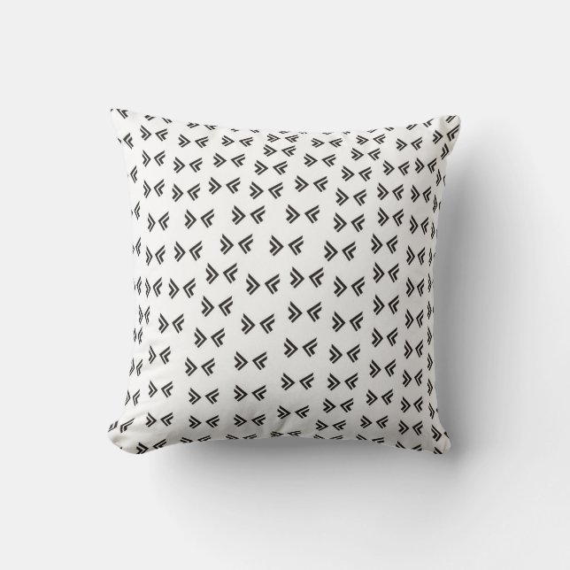 Black and White Abstract Pattern/Print Throw Pillow (Front)