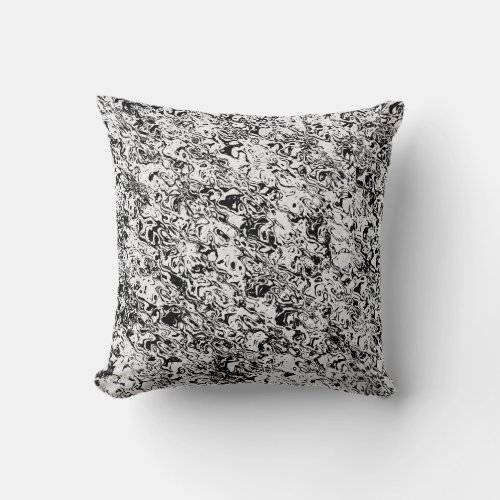 black and white abstract pattern throw pillow