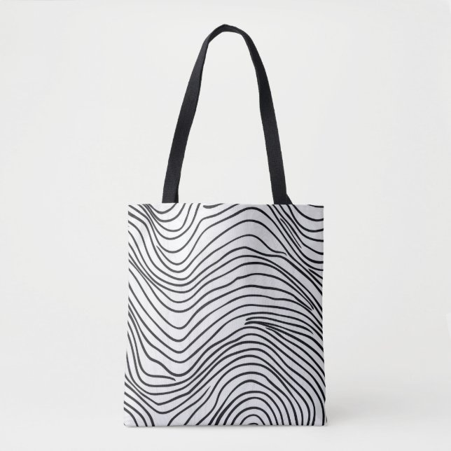 Black and White Abstract Pattern Tote Bag (Front)