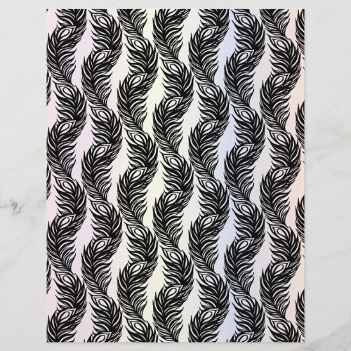 Black and white abstract Peacock feather pattern