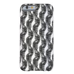 Black and white abstract Peacock feather pattern Barely There iPhone 6 Case