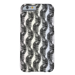 Black and white abstract Peacock feather pattern Barely There iPhone 6 Case