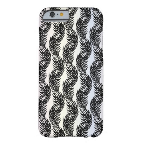 Black and white abstract Peacock feather pattern Barely There iPhone 6 Case