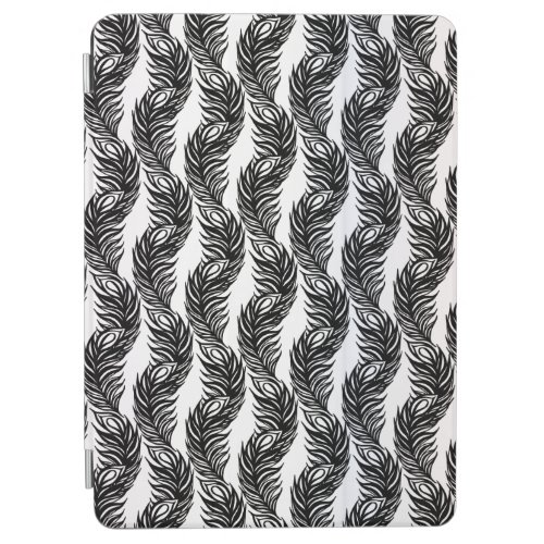 Black and white abstract Peacock feather pattern iPad Air Cover
