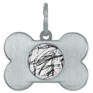 Black and white abstract pet ID tag
